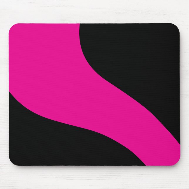 Alfombrilla De Ratón Ondas simples en magenta y negro (Frente)