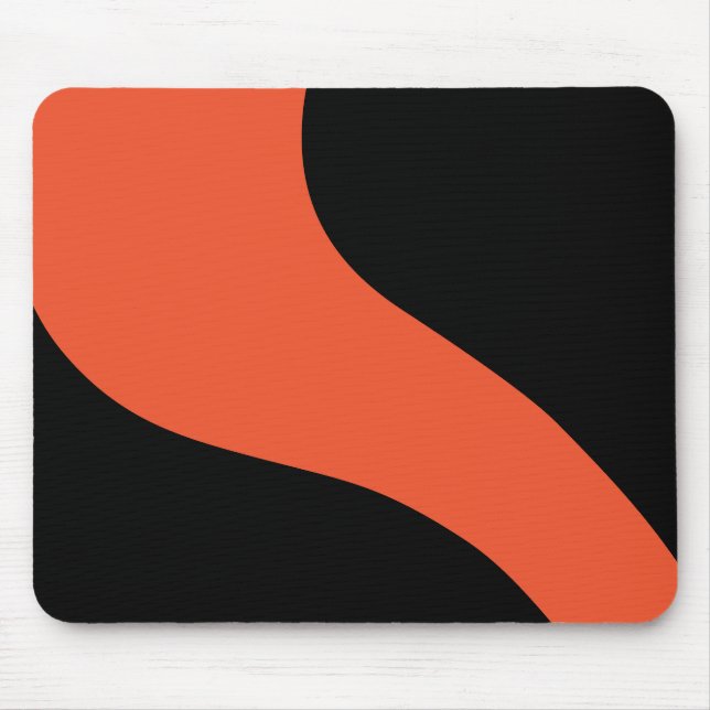Alfombrilla De Ratón Ondas simples en negro y Naranja (Frente)