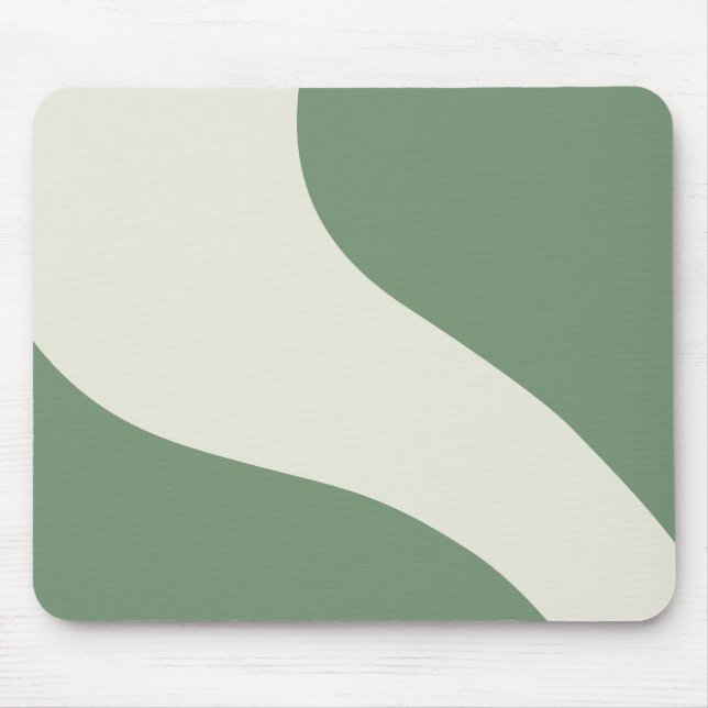Alfombrilla De Ratón Ondas simples en verde (Frente)