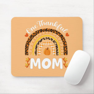 Alfombrilla De Ratón One Thankful Mom Thanksgiving Rainbow Fall Leopard