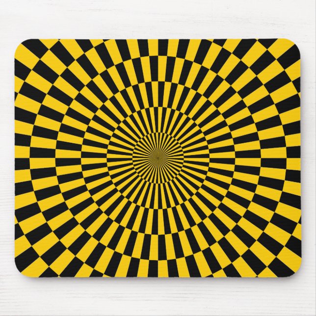 Alfombrilla De Ratón Op Art - Amber y Black (Frente)