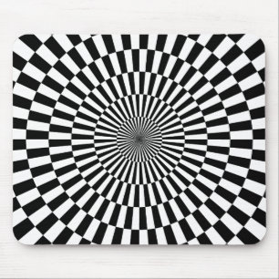 Alfombrilla De Ratón Op Art - Blanco y negro