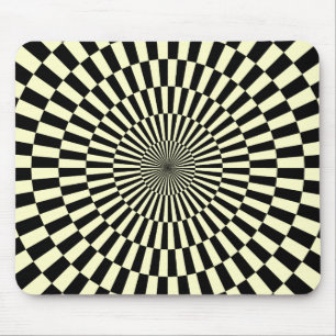 Alfombrilla De Ratón Op Art - Crema y negro