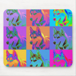 Alfombrilla De Ratón Op Art - Husky siberiano