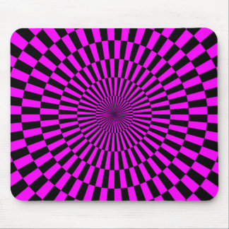 Alfombrilla De Ratón Op Art - Magenta y negro