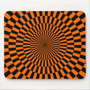 Alfombrilla De Ratón Op Art - Naranja y negro