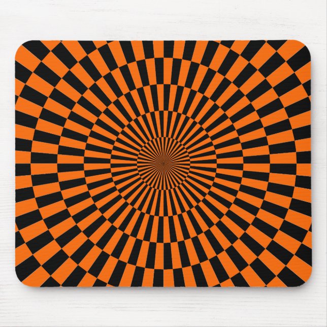 Alfombrilla De Ratón Op Art - Naranja y negro (Frente)