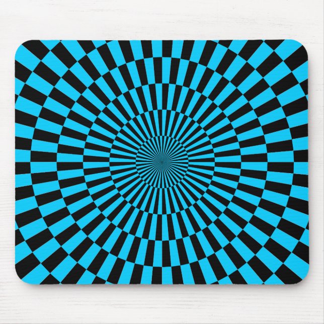 Alfombrilla De Ratón Op Art - Sky Blue y Black (Frente)