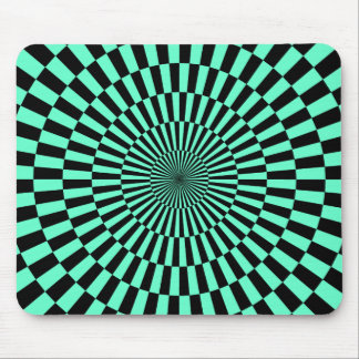 Alfombrilla De Ratón Op Art - Turquesa y Negro