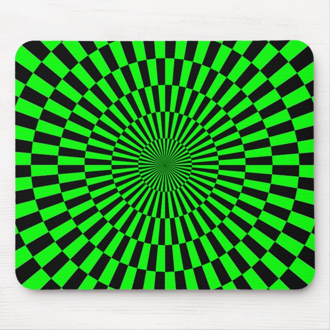 Alfombrilla De Ratón Op Art - Verde y Negro (Frente)