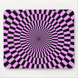 Alfombrilla De Ratón Op Art - Violeta ligera y negro
