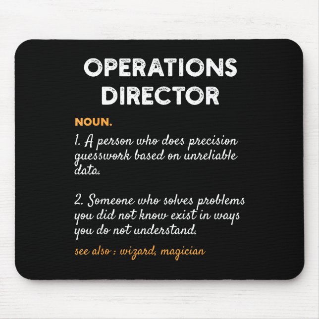Alfombrilla De Ratón Operations Director Profession Funny Dictionary De (Frente)