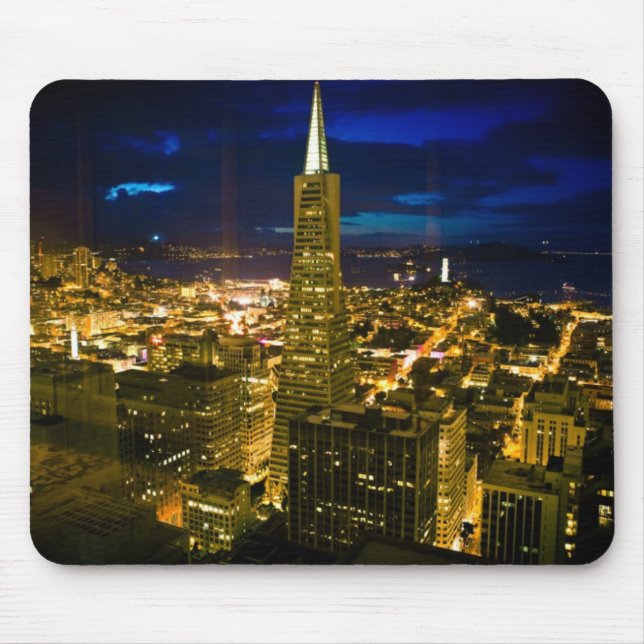 Alfombrilla De Ratón Opinión de la noche de San Francisco. (Frente)