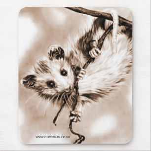 Alfombrilla De Ratón Oposum Mousepad - sepia del bebé