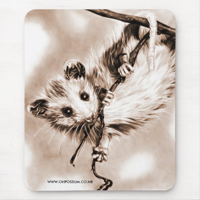 Alfombrilla De Ratón Oposum Mousepad - sepia del bebé (Frente)