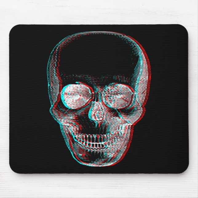 Alfombrilla De Ratón Optical Illusion Halloween Skeleton Skull  (Frente)