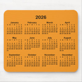 Alfombrilla De Ratón Orange and Black 2026 Calendar