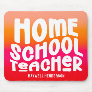 Alfombrilla De Ratón Orange Red Ombre Homeschool Teacher Text Design