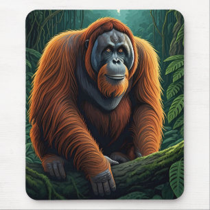 Alfombrilla De Ratón Orangután majestuoso en la selva