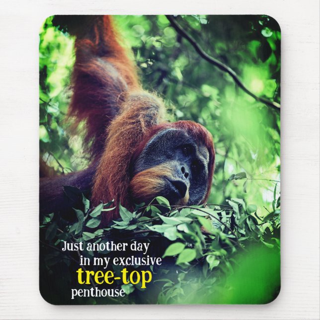 Alfombrilla De Ratón Orangutan relajándose en el árbol (Frente)