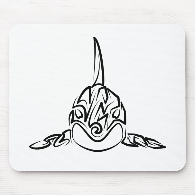 Alfombrilla De Ratón Orca tribal negra y blanca (Frente)