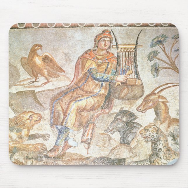 Alfombrilla De Ratón Orfeo que juega a los animales, mosaico romano (Frente)