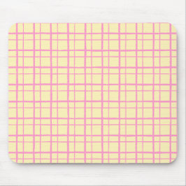 Alfombrilla De Ratón Organic Wobbly Check Grid Pattern Sunshine Yellow