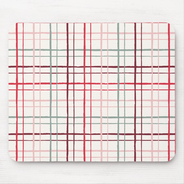 Alfombrilla De Ratón Organic Wobbly Check Grid Pattern Sweetheart Glaze (Frente)