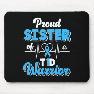Alfombrilla De Ratón Orgullosa Hermana De Un Guerrero Del T1D Diabetes
