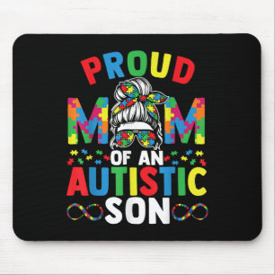 Alfombrilla De Ratón Orgullosa Madre De Hijo Autista Desordenado Autism