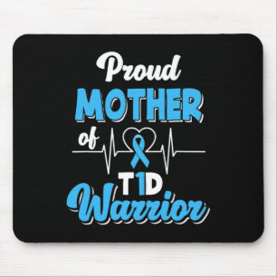 Alfombrilla De Ratón Orgullosa Madre De Un Guerrero Del T1d Diabetes Di