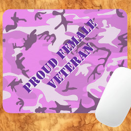 Alfombrilla De Ratón Orgullosa mujer veterana Pink Purple Camo Mouse Pa