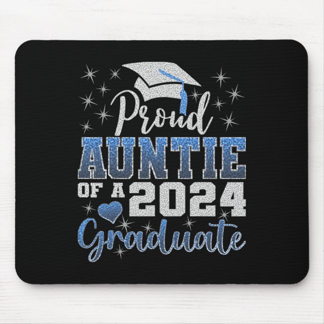 Alfombrilla De Ratón Orgullosa Tía De 2024 Graduada Impresionante Colle (Frente)