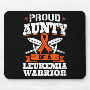 Alfombrilla De Ratón Orgullosa Tía De Un Guerrero De La Leucemia, Tia A