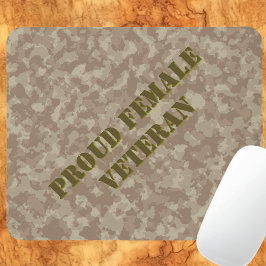 Alfombrilla De Ratón Orgullosa veterana arena Tan Camo Mouse Pad
