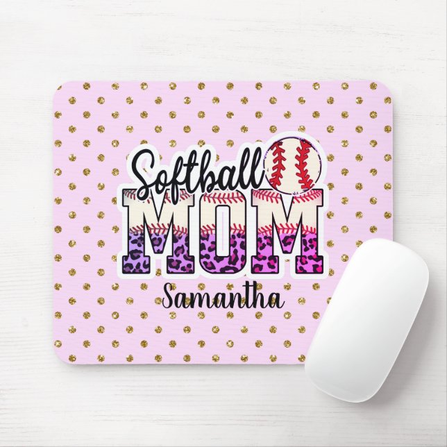 Alfombrilla De Ratón Orgullosa vida de mamá de Softball (Con ratón)
