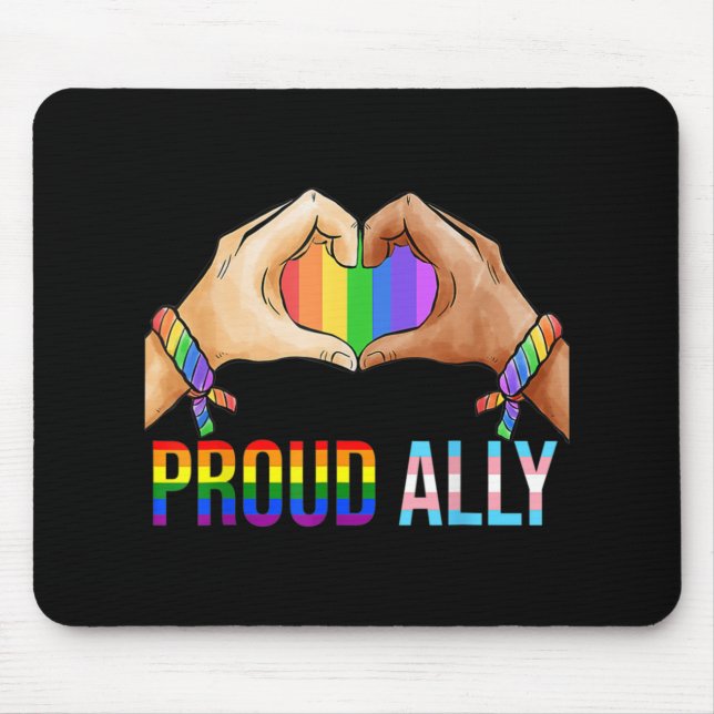 Alfombrilla De Ratón Orgulloso aliado Orgullo LGBT Bandera transgénero  (Frente)