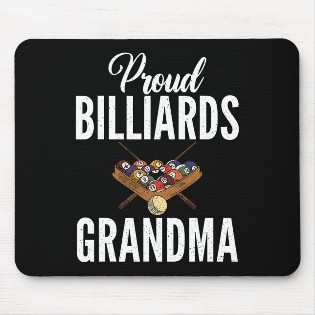 Alfombrilla De Ratón Orgulloso Billiards Grandma Pool Billiards Abuela (Frente)