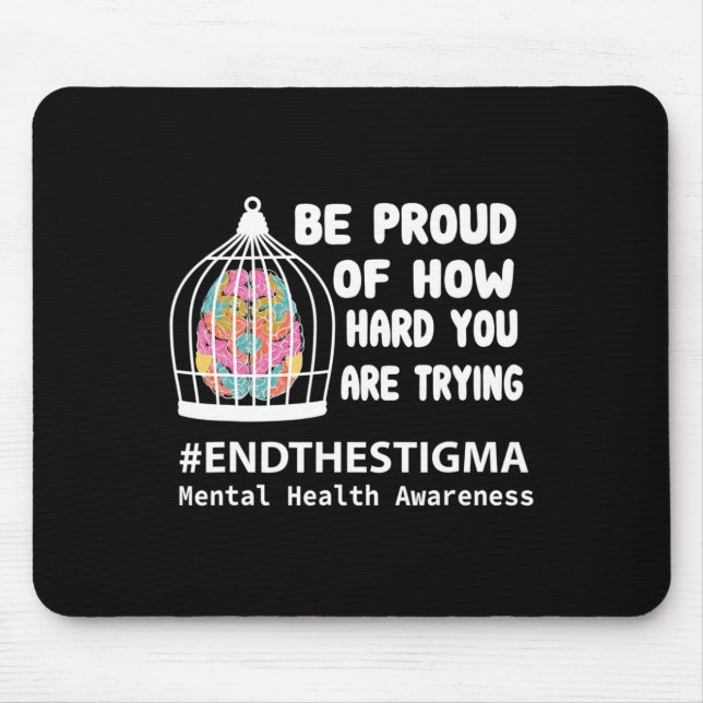Alfombrilla De Ratón Orgulloso de lo difícil que es tratar de salud men (Frente)