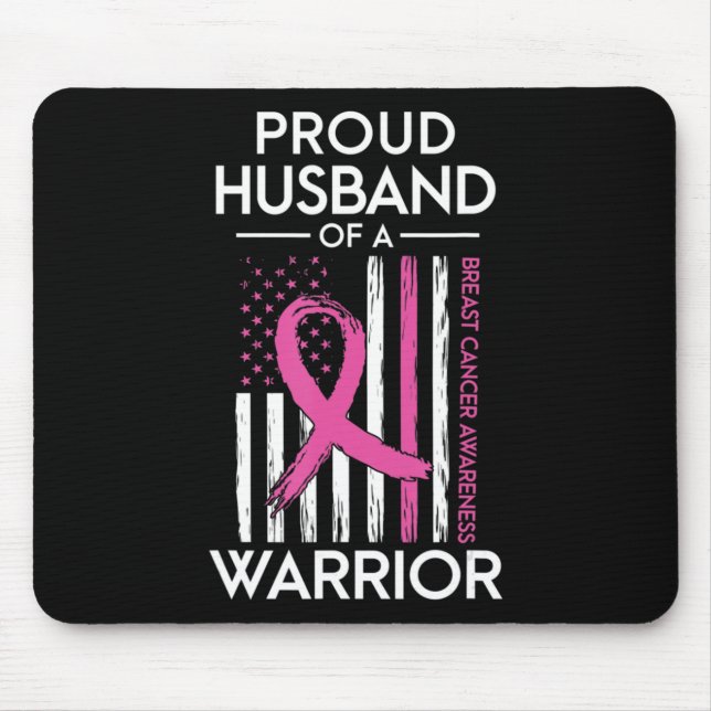 Alfombrilla De Ratón Orgulloso Esposo De Un Guerrero Concienciando Sobr (Frente)