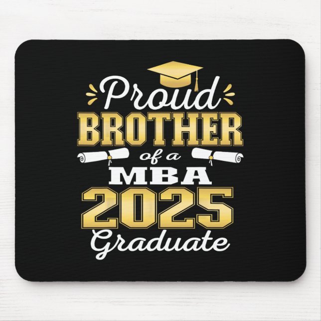 Alfombrilla De Ratón Orgulloso Hermano De La Familia Graduada De 2025 M (Frente)