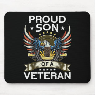 Alfombrilla De Ratón Orgulloso Hijo De Una Veterana Bandera Estadounide
