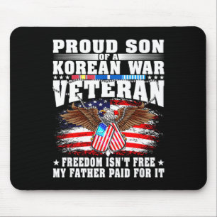 Alfombrilla De Ratón Orgulloso hijo de veterano de guerra de Corea libe