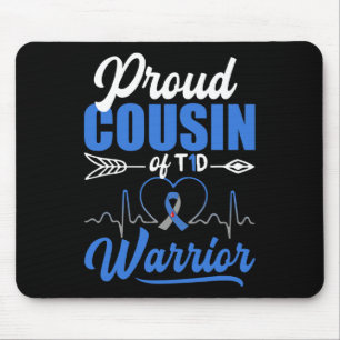 Alfombrilla De Ratón Orgulloso Primo De Guerrero De T1d Diabetes Sensib