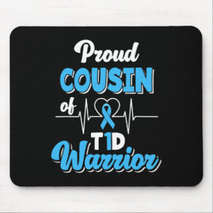 Alfombrilla De Ratón Orgulloso Primo De Un Guerrero Del T1d Diabetes Di