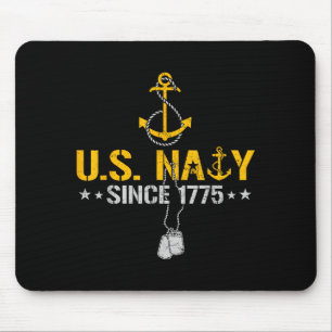 Alfombrilla De Ratón Orgulloso veterano naval desde 1775 ancla marinero