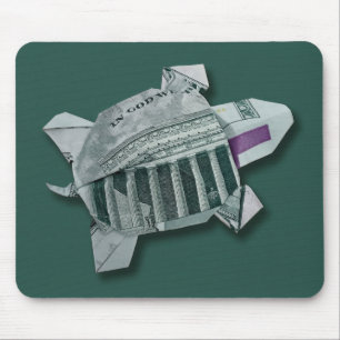 Alfombrilla De Ratón Origami de dinero Tortuga de $50