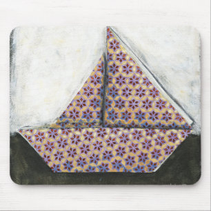 Alfombrilla De Ratón Origami Sailboat en papel de diseño estrella