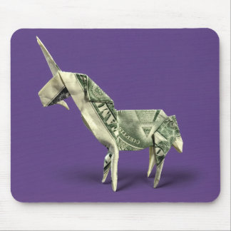 Alfombrilla De Ratón Origami Unicornio de Dinero