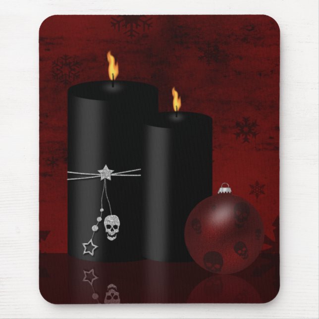 Alfombrilla De Ratón Ornamento de velas de Navidades góticos (Frente)